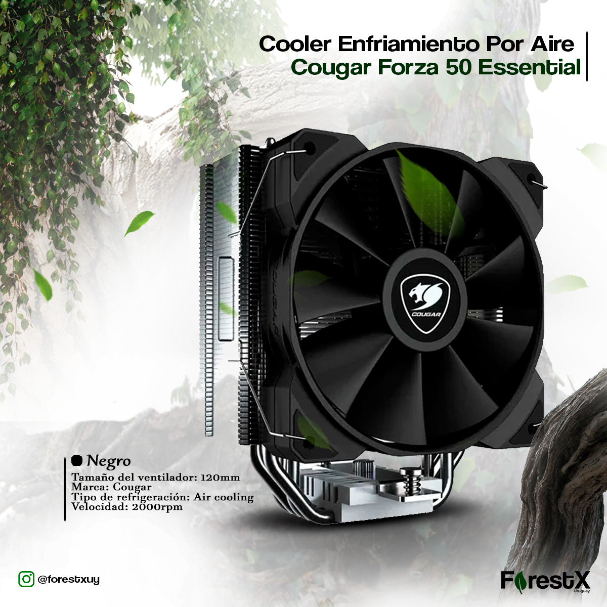 Disipador Fan Cooler P/ Cpu Cougar Forza 50 Essential Gamer