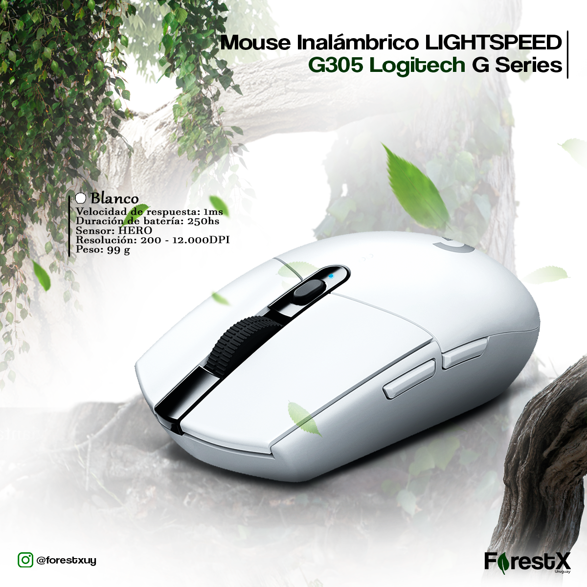 Mouse Inalámbrico Logitech G G305 LIGHTSPEED Color Blanco