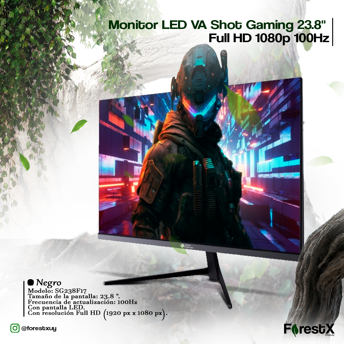 Monitor LED VA Shot Gaming 23.8'' Full HD 1080p 100Hz 3ms