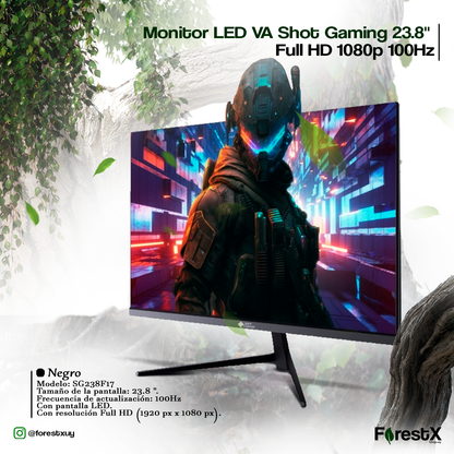 Monitor LED VA Shot Gaming 23.8'' Full HD 1080p 100Hz 3ms